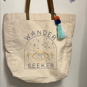 Wander Seeker Cream Tote Bag